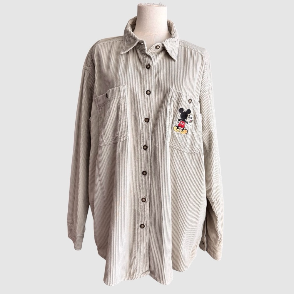 Vintage Disney Mickey Mouse Unlimited Button-up Corduroy Shirt Size X-Large